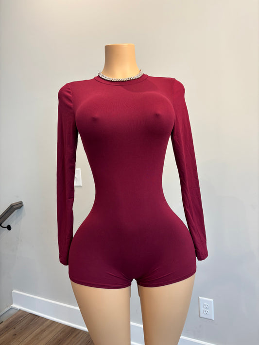 Burgundy romper